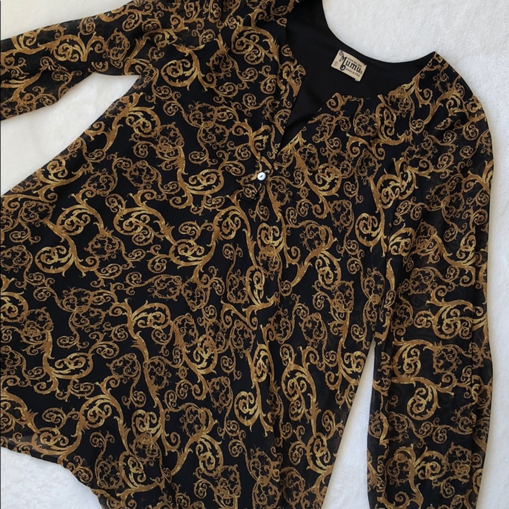 Show Me Your Mumu black gold tunic top